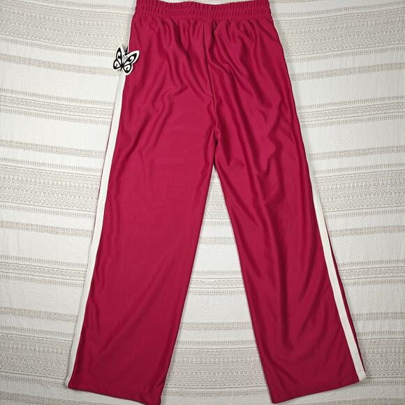 Self Esteem Wide Leg Dark Pink Athletic Pants Size Large New With Tags - Picture 2 of 9